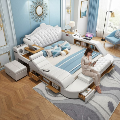 Multifunctioneel bed Chesterfield Double Luxe Design Bed 180x200 USB