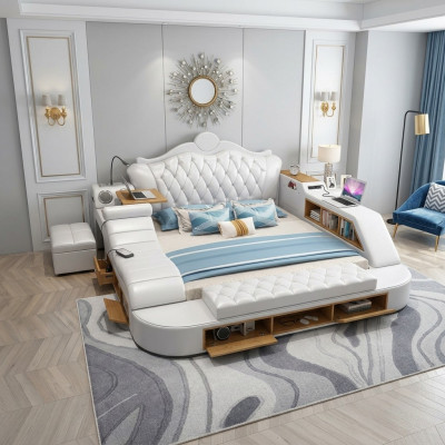 Multifunctioneel bed Chesterfield Double Luxe Design Bed 180x200 USB