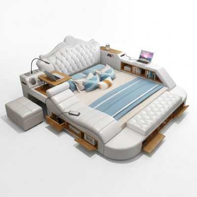 Multifunctioneel bed Chesterfield Double Luxe Design Bed 180x200 USB