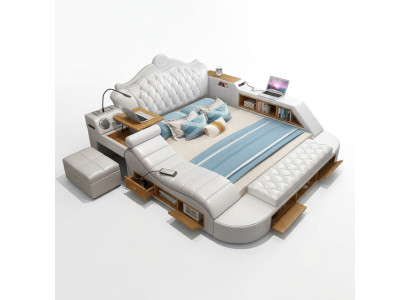 Multifunctioneel bed Chesterfield Double Luxe Design Bed 180x200 USB