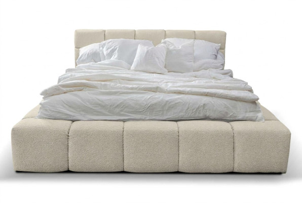 Bed Luxe Slaapkamer Bedframe Gestoffeerd Ontwerp Luxe Tweepersoons Hotelbedden Wit