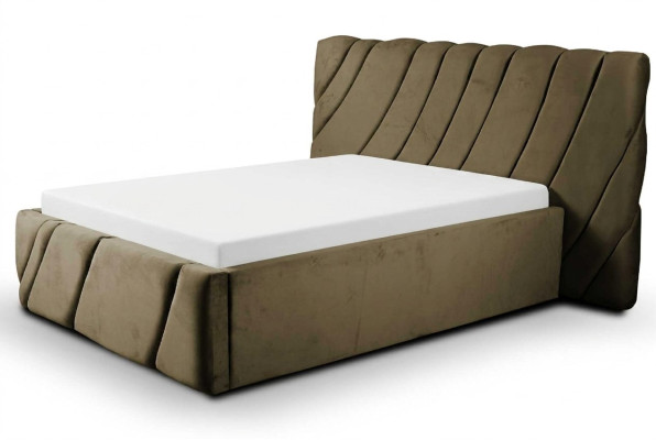 Luxe slaapkamer bed ontwerp gestoffeerd tweepersoons hotelbed meubels inrichting