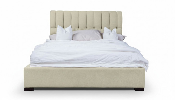 Bed Beige Double Bed Wood Modern Beds Luxury Fabric Bed Bedroom