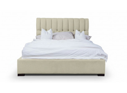 Bed Beige Double Bed Wood Modern Beds Luxury Fabric Bed Bedroom