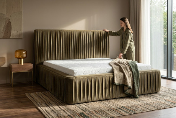 Stof Ontwerp Bed Dubbele Bedden Luxe Huwelijk Moderne Hotel Frame Slaapkamer