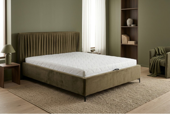 Modern bed design bedden hout textiel slaapkamer bedframe