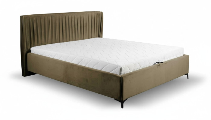 Modern bed design bedden hout textiel slaapkamer bedframe