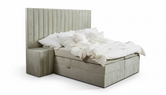 Luxe slaapkamer nachtkastje bedden bed 3-delige complete set design inrichting. 