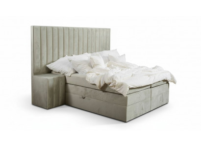 Luxe slaapkamer nachtkastje bedden bed 3-delige complete set design inrichting. 