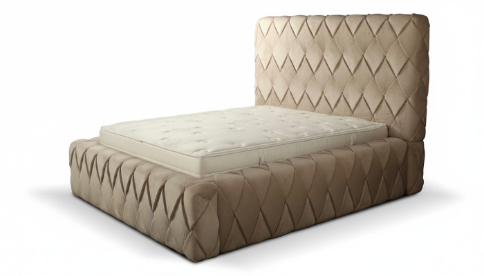 Luxe bedframe 180x200 cm Kleur beige Hoofdeinde Bedden Slaapkamer Meubels