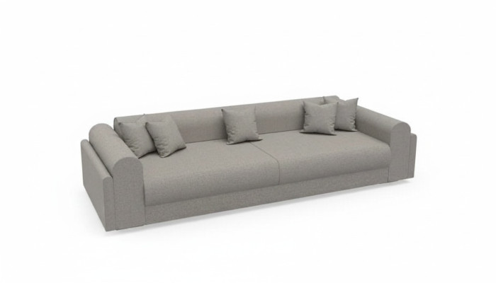 Designer Bankstel 3-zits grijs Stoffenbank Bankstellen Textiel Bank Driepersoons 240cm