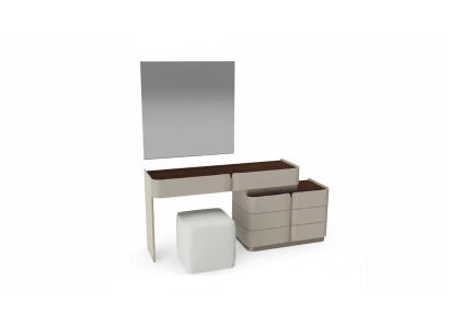 Kaptafel met spiegel, chique witte kruk, complete set slaapkamer Nieuw 3-delig.