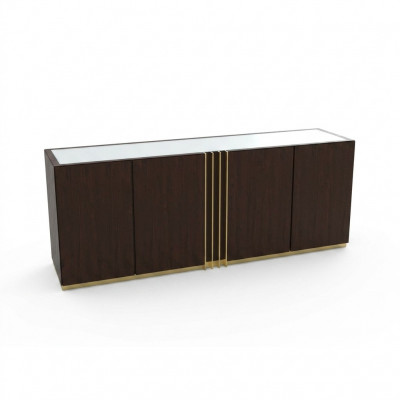 Woonkamer dressoir Lowboard bruin Sideboard hout Moderne meubels 208x49x80cm