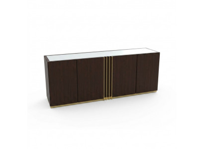 Woonkamer dressoir Lowboard bruin Sideboard hout Moderne meubels 208x49x80cm