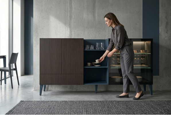 Modern dressoir houten meubels dressoir bruin zwart Nieuw