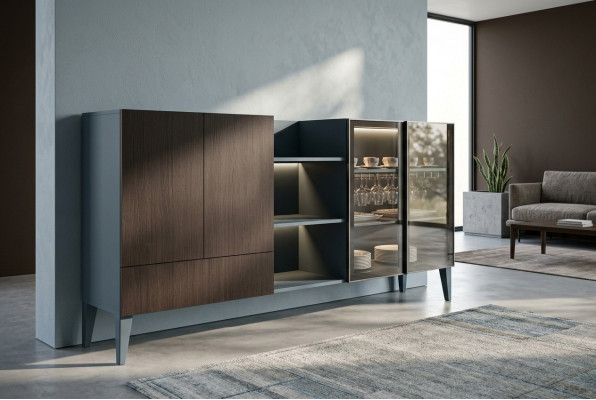 Modern dressoir houten meubels dressoir bruin zwart Nieuw