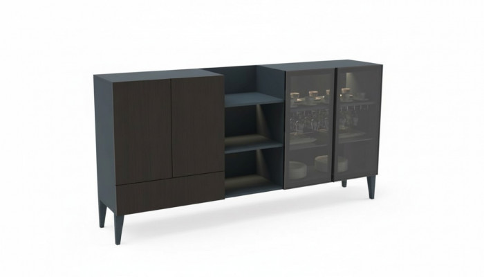 Modern dressoir houten meubels dressoir bruin zwart Nieuw