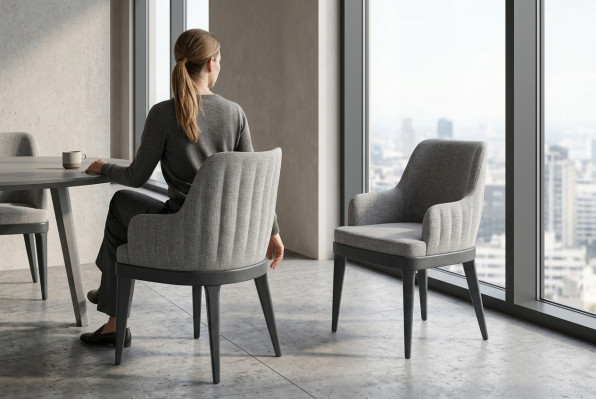 Moderne stoelen stof hout designstoel armstoel luxe bekledingsstof.