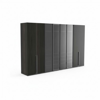 Kledingkast Slaapkamer Luxe Kasten 8-deurs Zwart Kast