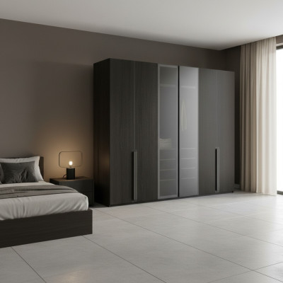 Kledingkast Kast Slaapkamer Kasten Zwart Modern Hout Nieuw