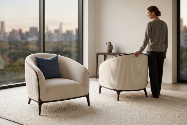 Fauteuil Ontwerp Bank 1-Zits Textiel Lounge Bekleding Luxe Zitje Ontspannen