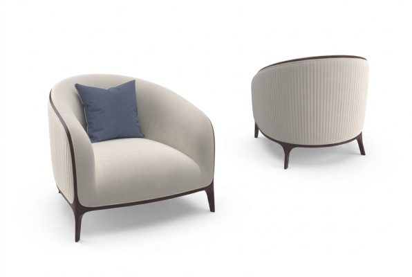 Fauteuil Ontwerp Bank 1-Zits Textiel Lounge Bekleding Luxe Zitje Ontspannen