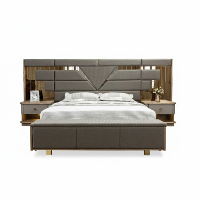 Bed nachtkastje 3-delige slaapkamer set ontwerp modern luxe elegant compleet