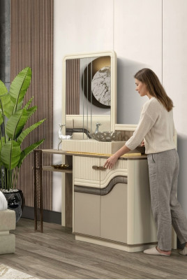 Ontwerper make-uptafel met spiegel in de slaapkamer Chic meubel commode