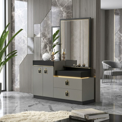 Kaptafel met spiegel console laden Hout Modern Slaapkamer