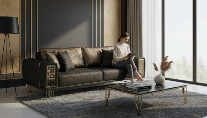 Sofa 3 zits Design Sofas Banken Sofa 3 zits Textiel Moderne Nieuw