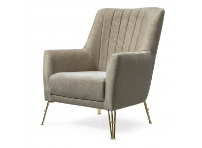 Ontwerp fauteuil Luxe Beige Stoel Relax Hout met Roestvrij Stalen Stoel nieuw