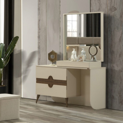 Beige make-up tafel met spiegel Slaapkamermeubilair ontwerp Konso lNeu