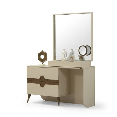 Beige make-up tafel met spiegel Slaapkamermeubilair ontwerp Konso lNeu
