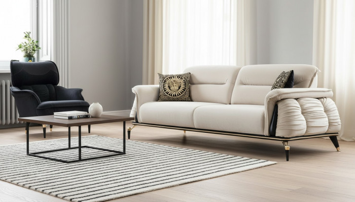 Luxe 2-delige woonkamerset Bankstel 3-zits met fauteuil Modern design Bank