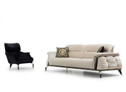 Luxe 2-delige woonkamerset Bankstel 3-zits met fauteuil Modern design Bank
