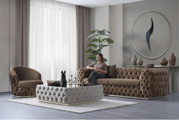 Designer woonkamerset 3 + 1 zits meubels luxe en modern set 2-delig.