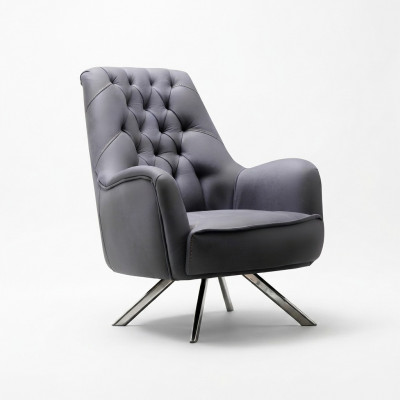 Fauteuil Design Bank Bank Sofa Relax Textiel Bekleding Zitter Luxe Grijs Nieuw