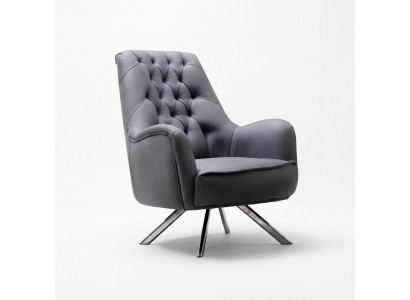 Fauteuil Design Bank Bank Sofa Relax Textiel Bekleding Zitter Luxe Grijs Nieuw