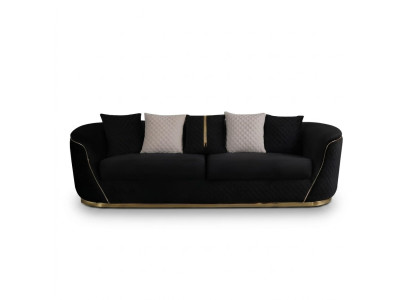 Designer 3-zitsbank Luxe houten meubels Textiel gestoffeerde bankstof