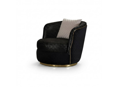 Ontwerp fauteuil 1-zits textiel luxe bekleding Fauteuil zwart Kleur luxe