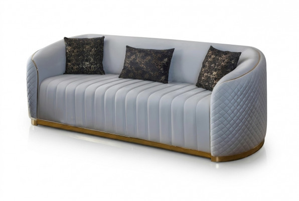Bank Luxe Woonkamer Modern Driezits Meubelbank 3-Zits Hout Stof