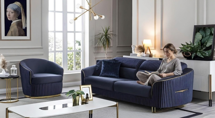 Bankstel 3+1-zits Meubels Modern Set Design Bank Nieuw 2-delig Stoffen Bankstel