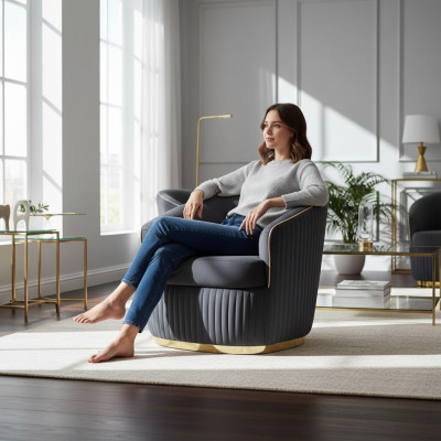 Designer Club Lounge Stoel blauw Relax voor Woonkamer Hotel Luxe Nieuw