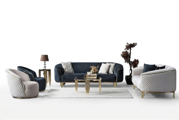 Designer Bankstel Set 4-delig Woonkamer Bankstellen 3-zits Bank Fauteuil Modern Ontwerp