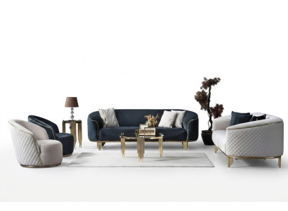Designer Bankstel Set 4-delig Woonkamer Bankstellen 3-zits Bank Fauteuil Modern Ontwerp