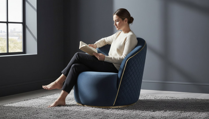 Luxe fauteuil gestoffeerd Relax Lounge Club meubels Design fauteuil Blauw nieuw