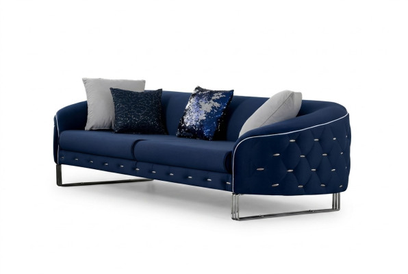 Designer bankstel 3-zits Chesterfield bank gestoffeerde sofa's ontwerp blauw
