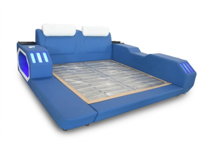 Multifunctionele bedden Led Luxe Design Blauw Bed Hotel Tweepersoons 180x200