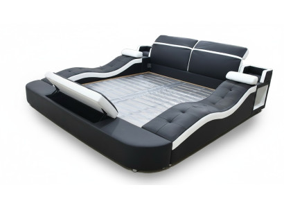 Multifunctioneel bed voor twee personen in een groot hotel met zachte slaapkamermeubilair.