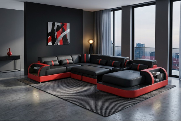 Multifunctionele bank bank woonlandschap banken gestoffeerd banken LED bed-functie